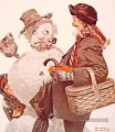 grandfather and snowman 1919 Norman Rockwell